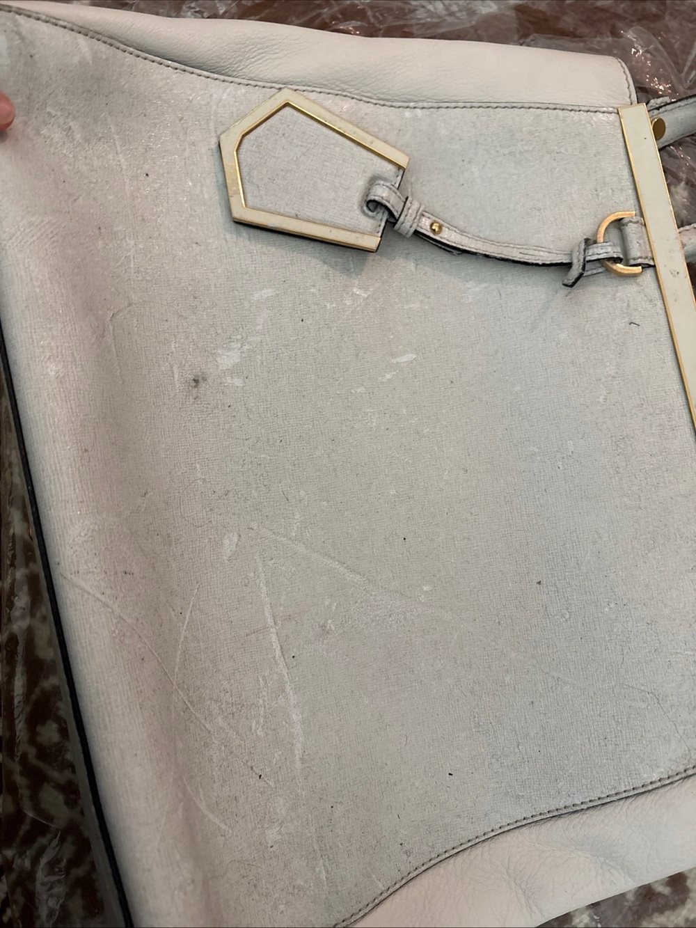Fendi 2Jours White Leather Tote Bag - Picture 11 of 13